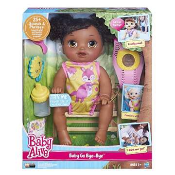 Interactive Baby Alive Baby Go Bye Bye Doll - African American