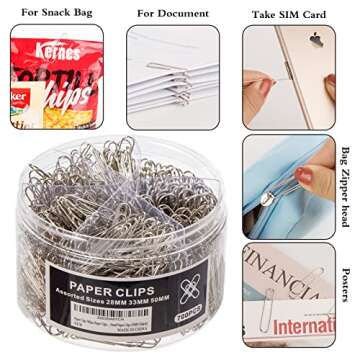 700pcs Paper Clips Assorted Sizes Large (700PCS)