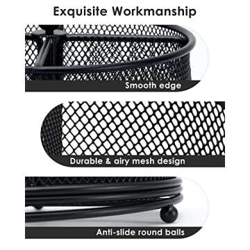 Varhomax Desk Organizer: Rotating Pencil Holder with Compartments