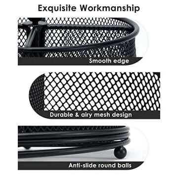 Varhomax Desk Organizer: Rotating Pencil Holder with Compartments