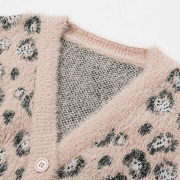 Chic Miessial Women's Leopard Cardigan - Button Up Sweater
