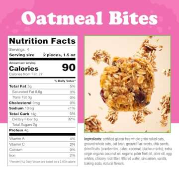 Alyssa’s Oatmeal Bites ⎸ Gluten Free Cookies, Healthy Snacks from The Bakery ⎸ Sugar Free Soft Cookies, Low Carb, Keto Protein Snacks ⎸ Gluten Free Snacks for Kids ⎸ 8 Cookies per Box, 1 Pack