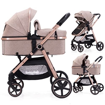 Lortsybab 2-in-1 Baby Stroller with Bassinet Mode