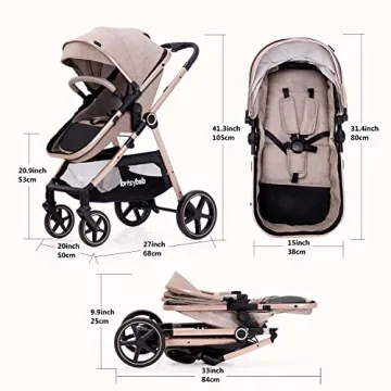 Lortsybab 2-in-1 Baby Stroller with Bassinet Mode
