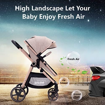 Lortsybab 2-in-1 Baby Stroller with Bassinet Mode