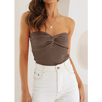 Stylish EFAN Twist Front Tube Crop Top for Summer