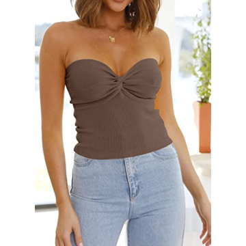 Stylish EFAN Twist Front Tube Crop Top for Summer
