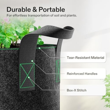 VIVOSUN 5 Gallon Grow Bags - Heavy Duty Plant Pots