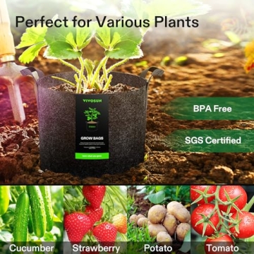 VIVOSUN 5 Gallon Grow Bags - Heavy Duty Plant Pots