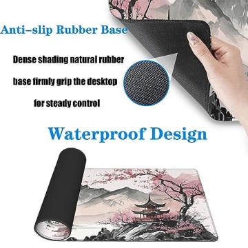 Watercolor Cherry Blossom Gaming Mouse Pad 31.5 x 11.8 in