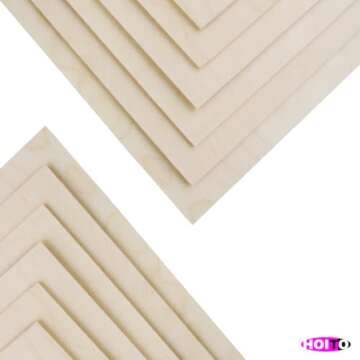 Premium Baltic Birch Plywood,3 mm 1/8"x 12"x 18" Thin Wood 6 Flat Sheets with B/BB Grade Veneer for DIY Arts and Crafts,Woodworking,Scroll Sawing Projects,Painting,Drawing,Laser Cutting Projects