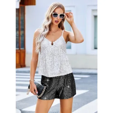 Luvamia Sequin Shorts for Women High-Waisted Glamour