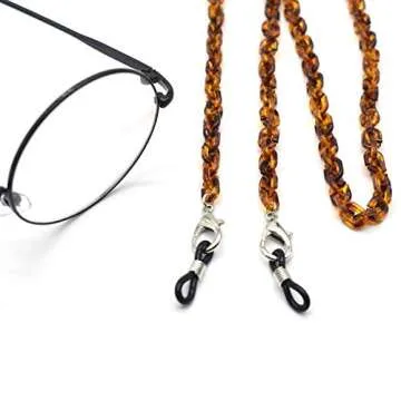 Mottled Tortoise Mask Holder Lanyard Chain Necklace Eyeglass Eyewear Stracp Leash Handy Face Mask Retainer Hanger Keeper Hold Around The Neck Accessory Convenient Comfortable Jewelry-A leopard