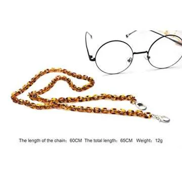 Mottled Tortoise Mask Holder Lanyard Chain Necklace Eyeglass Eyewear Stracp Leash Handy Face Mask Retainer Hanger Keeper Hold Around The Neck Accessory Convenient Comfortable Jewelry-A leopard