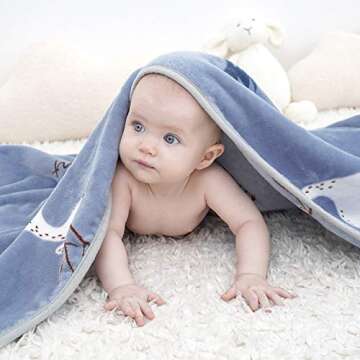 TILLYOU Toddler Flannel Blanket - Cozy Baby Blanket