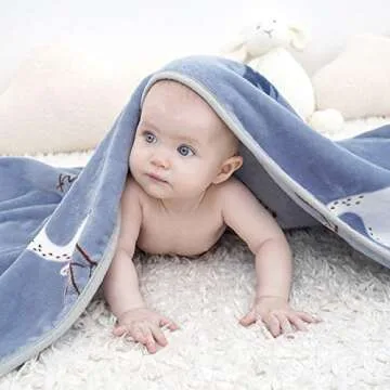 TILLYOU Toddler Flannel Blanket - Cozy Baby Blanket