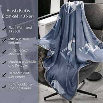 TILLYOU Toddler Flannel Blanket - Cozy Baby Blanket