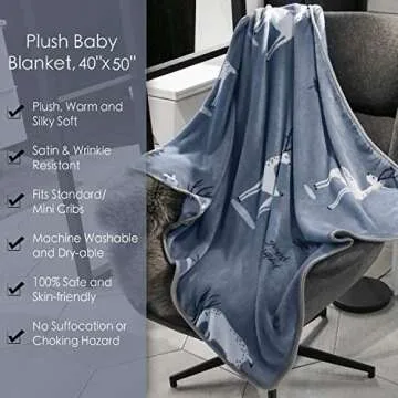 TILLYOU Toddler Flannel Blanket - Cozy Baby Blanket