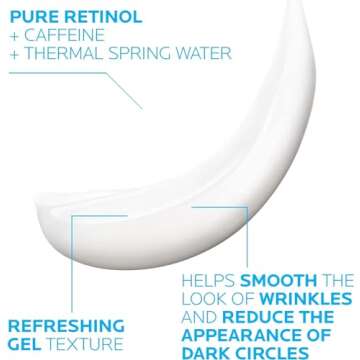 La Roche-Posay Redermic R Eyes Retinol Eye Cream, Anti-Aging Eye Cream to Reduce Wrinkles and Dark Circles With Pure Retinol and Caffeine, 0.5 Fl Oz (Pack of 1)