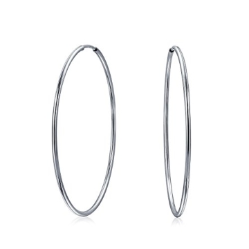Elegant .925 Silver Minimalist Hoop Earrings for Women