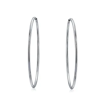 Elegant .925 Silver Minimalist Hoop Earrings for Women