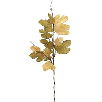 Arcadia Silk Plantation 47" Fig Leaf Spray Olive Green Tan (pack of 6)