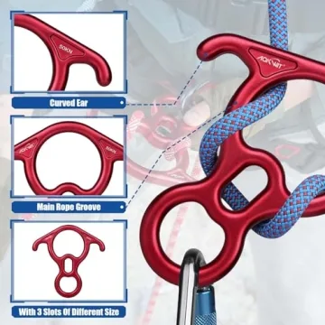 AOKWIT 50KN Rescue Figure 8 Descender Climbing Gear