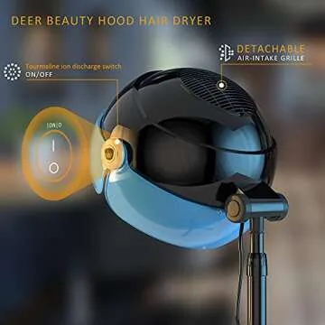 Professional Standing Hair Dryer - 1875W Floor Standing Hooded Dryer Hair Bonnet with Ionic Generator for Professional Salon Station Spa Home Use Hair Drying Treatment Adds Shine Volume (Blue2)