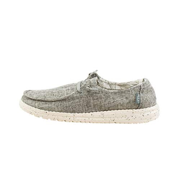 Hey Dude Women's Wendy L Linen Iron Size 9 | Women’s Shoes | Women’s Lace Up Loafers | Comfortab...