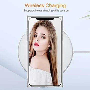 VePret for iPhone 13 Pro Max Case with Screen Protector for Girls Women, Clear Square Cute Soft TPU Heavy Duty Box Trunk Protective Phone Case Cover for iPhone 13 Pro Max 6.7",Clear