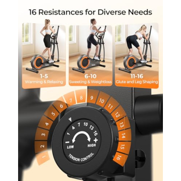 Niceday Elliptical Machine with 16 Resistance Levels