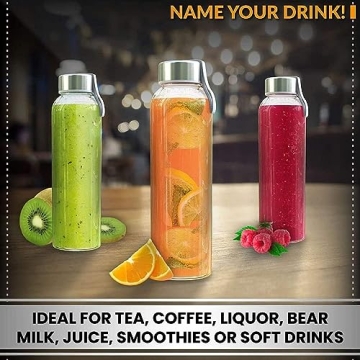 Chef's Star 18 Oz Glass Juicing Bottles - Set of 12