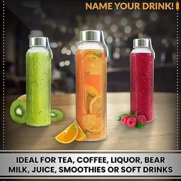 Chef's Star 18 Oz Glass Juicing Bottles - Set of 12