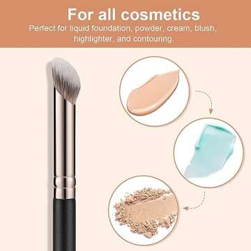 TEOYALL Mini Nose Contour Brush for Flawless Makeup
