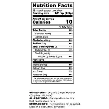 Terrasoul Superfoods Organic Ginger Powder, 1 Lb - Lab-Tested | Raw | Potent Spicy Flavor