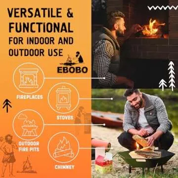 EBOBO Fire Starters - 50 pcs Natural Charcoal Lighters