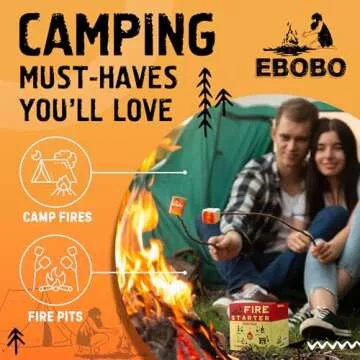 EBOBO Fire Starters - 50 pcs Natural Charcoal Lighters