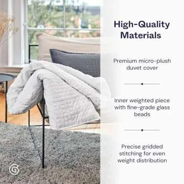 Gravity Blankets Weighted Blanket for Adults, White 35 lbs 90"x90" Queen/King, The Original Weighted Blanket for Sleep, Cotton Made Blanket with Washable Removable Microfiber Duvet Cover