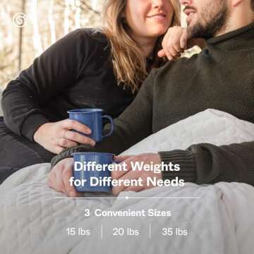 Gravity Blankets Weighted Blanket for Adults, White 35 lbs 90"x90" Queen/King, The Original Weighted Blanket for Sleep, Cotton Made Blanket with Washable Removable Microfiber Duvet Cover