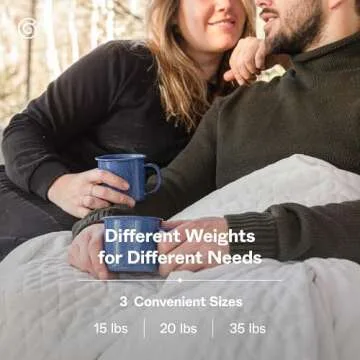 Gravity Blankets Weighted Blanket for Adults, White 35 lbs 90"x90" Queen/King, The Original Weighted Blanket for Sleep, Cotton Made Blanket with Washable Removable Microfiber Duvet Cover