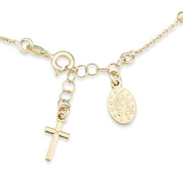 Miabella 18K Gold Over Sterling Silver Rosary Bracelet