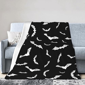 Bats Halloween Goth Fleece Blanket - Soft & Warm Throw