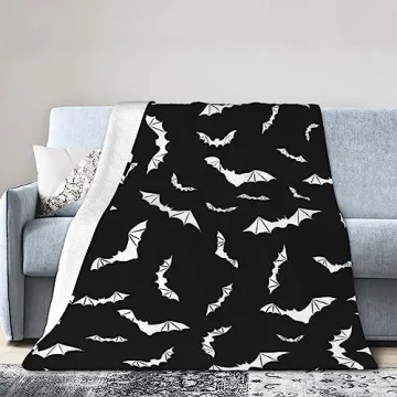 Bats Halloween Goth Fleece Blanket - Soft & Warm Throw
