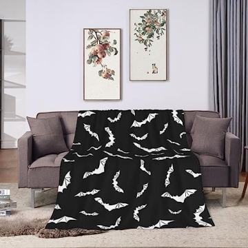 Bats Halloween Goth Fleece Blanket - Soft & Warm Throw