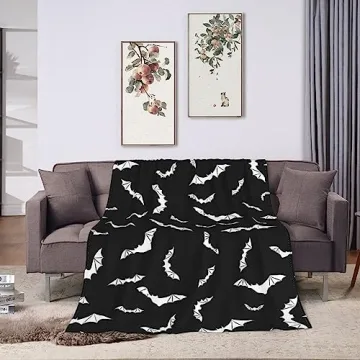 Bats Halloween Goth Fleece Blanket - Soft & Warm Throw