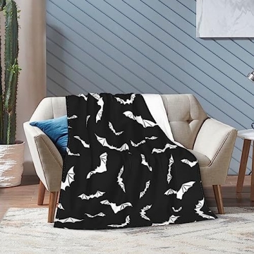 Bats Halloween Goth Fleece Blanket - Soft & Warm Throw