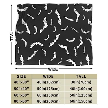Bats Halloween Goth Fleece Blanket - Soft & Warm Throw