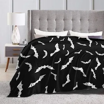 Bats Halloween Goth Fleece Blanket - Soft & Warm Throw