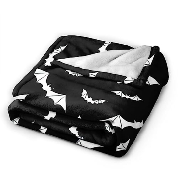 Bats Halloween Goth Fleece Blanket - Soft & Warm Throw