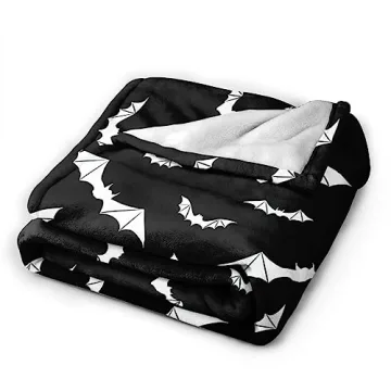 Bats Halloween Goth Fleece Blanket - Soft & Warm Throw